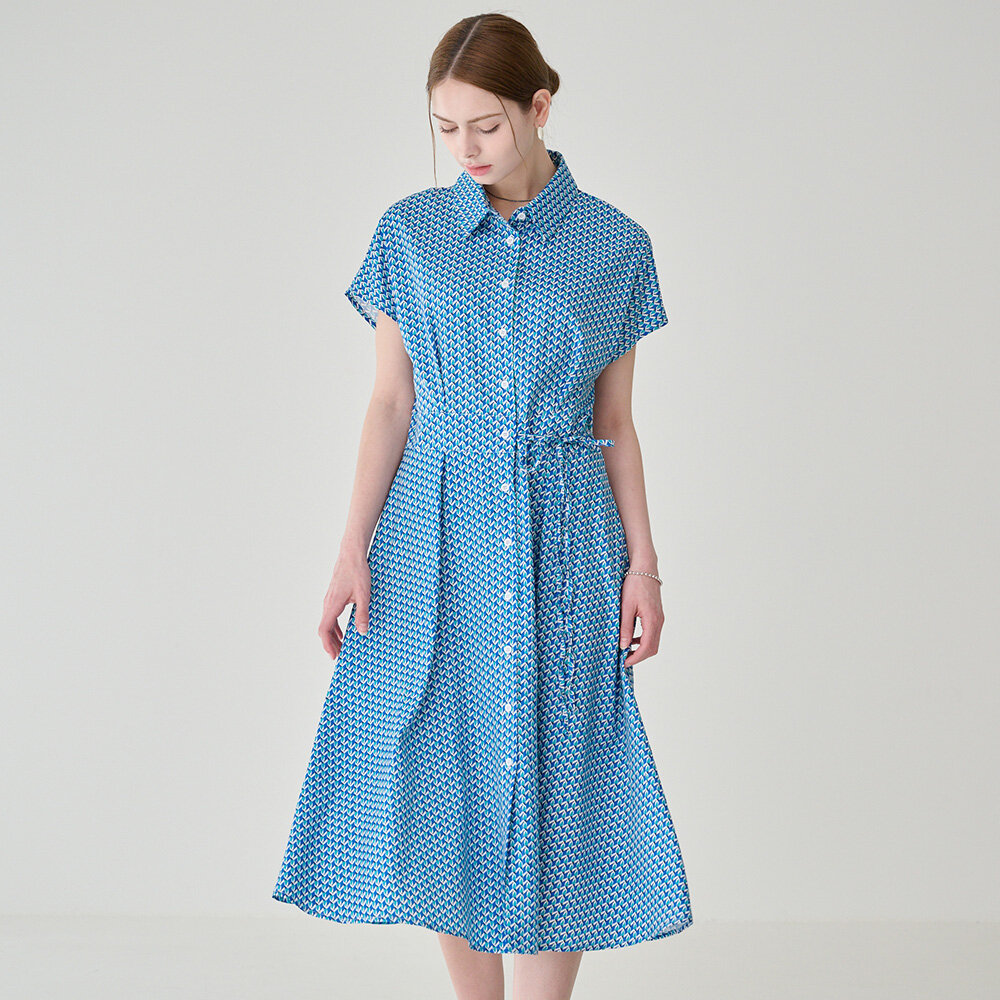 퀸잇 - 리프 셔츠 원피스 (1 color)