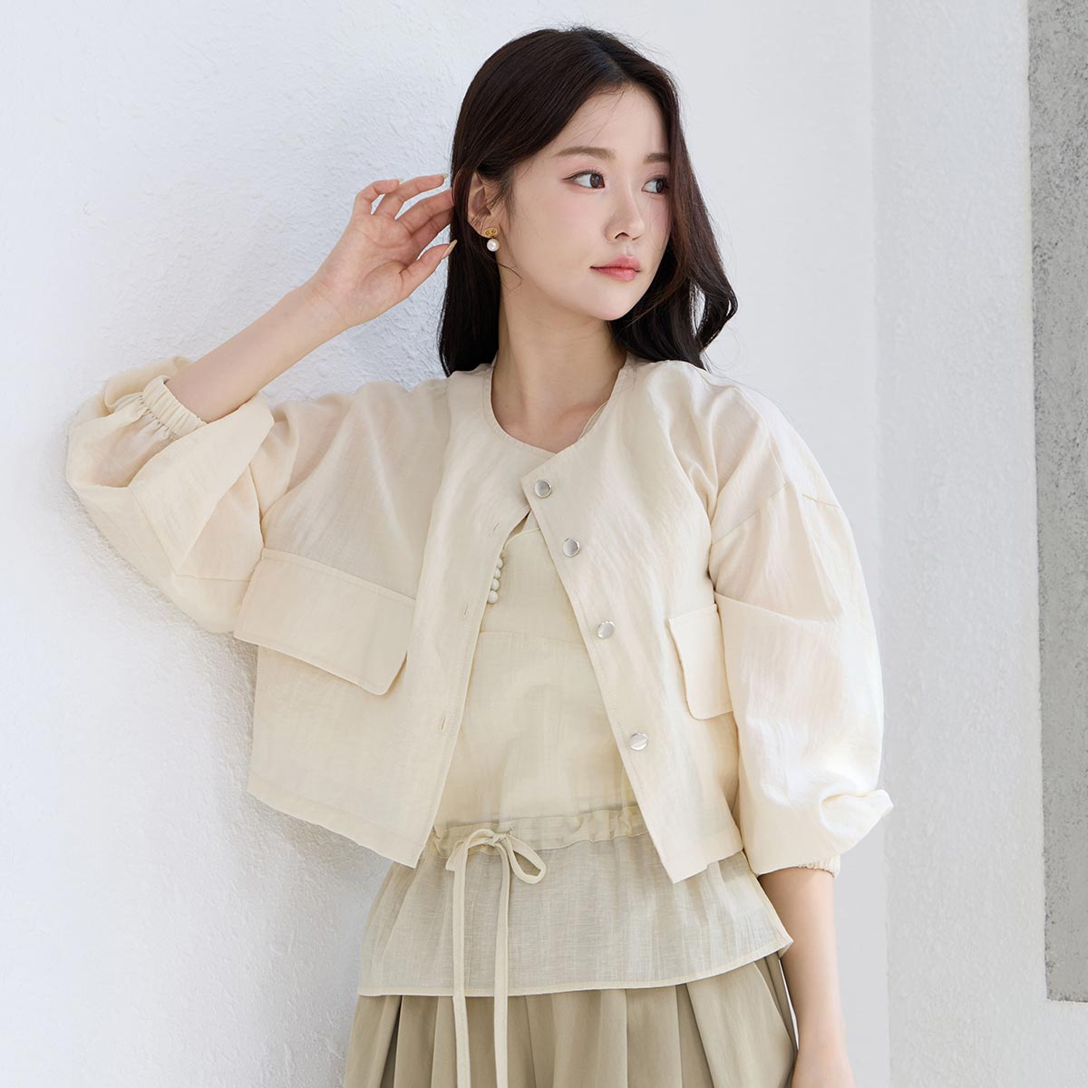 [예뻐너] 호세스 여름린넨 노카라 여성자켓